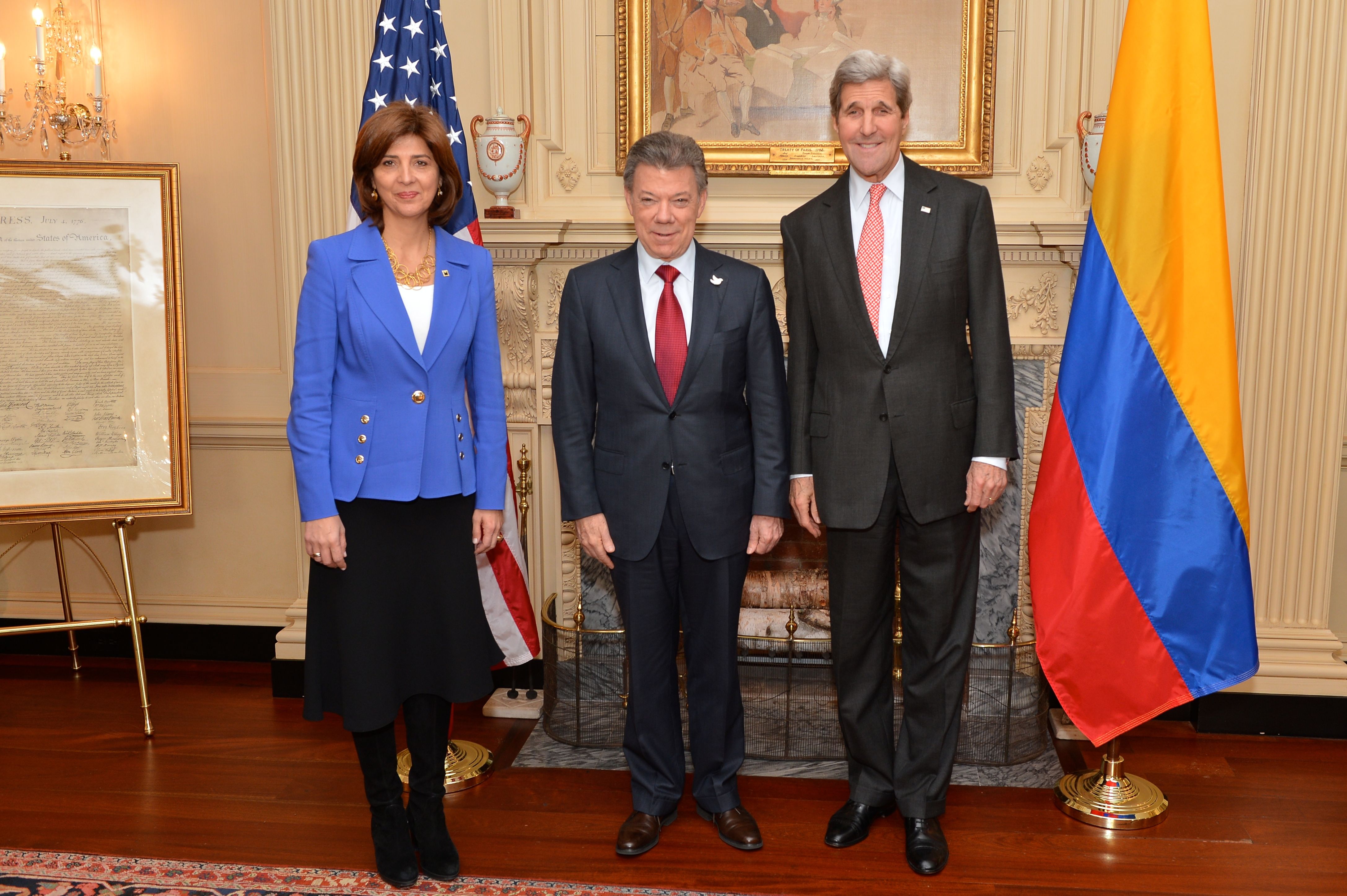 “La paz es una oportunidad de oro para el pueblo colombiano”, dijo el Presidente Juan Manuel Santos tras su reunión con el Secretario de Estado John Kerry