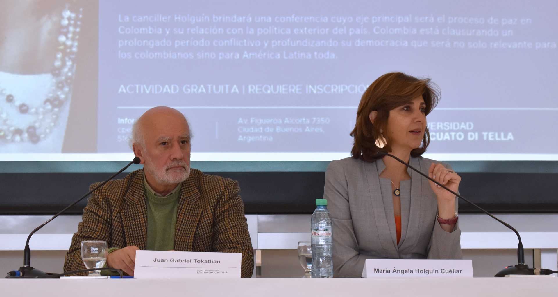 Canciller María Ángela Holguín ofreció la conferencia ‘El proceso de paz y la política exterior de Colombia’, en la Universidad Torcuato di Tella