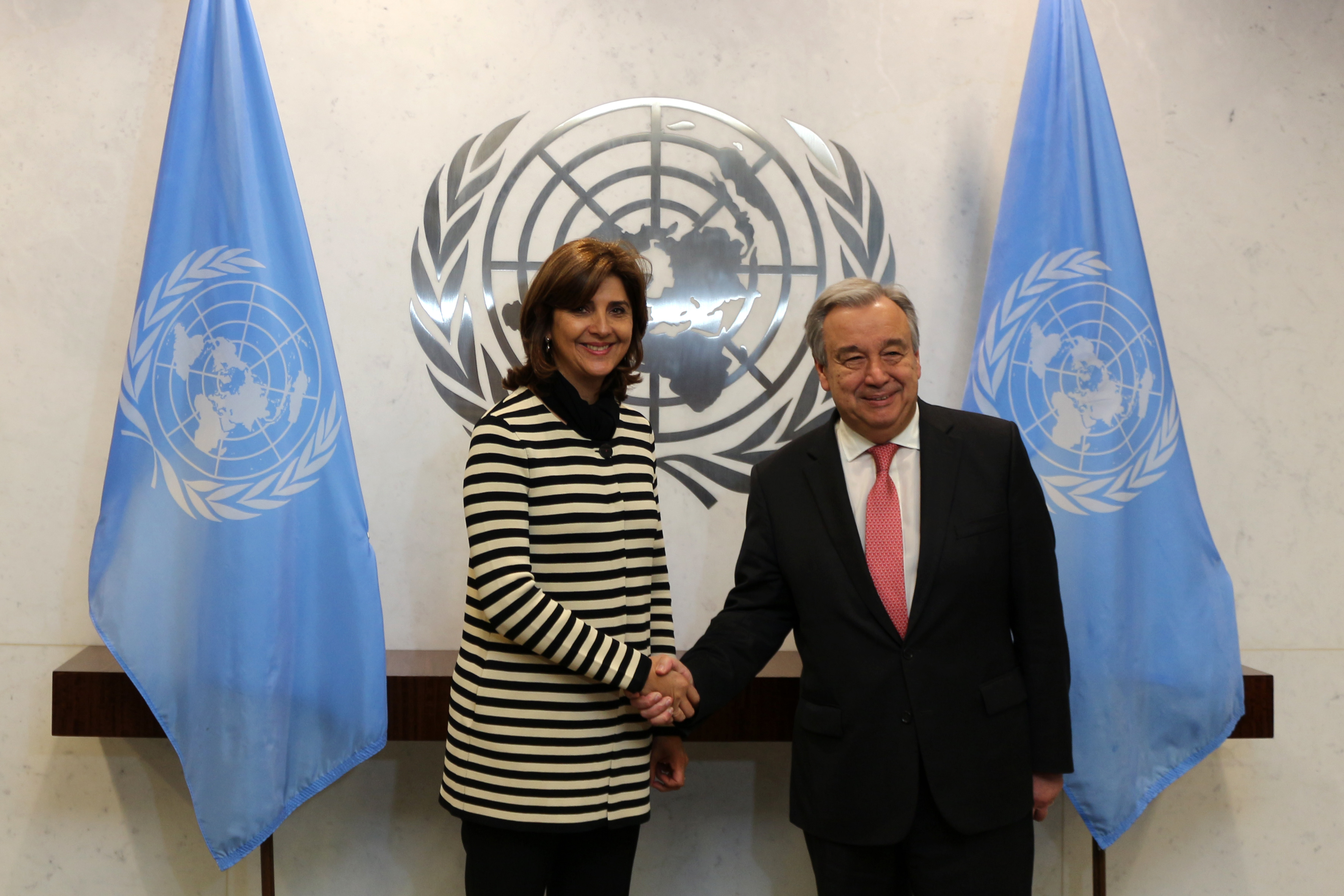 Canciller María Ángela Holguín se reunió con el Secretario General de la ONU, Antonio Guterres