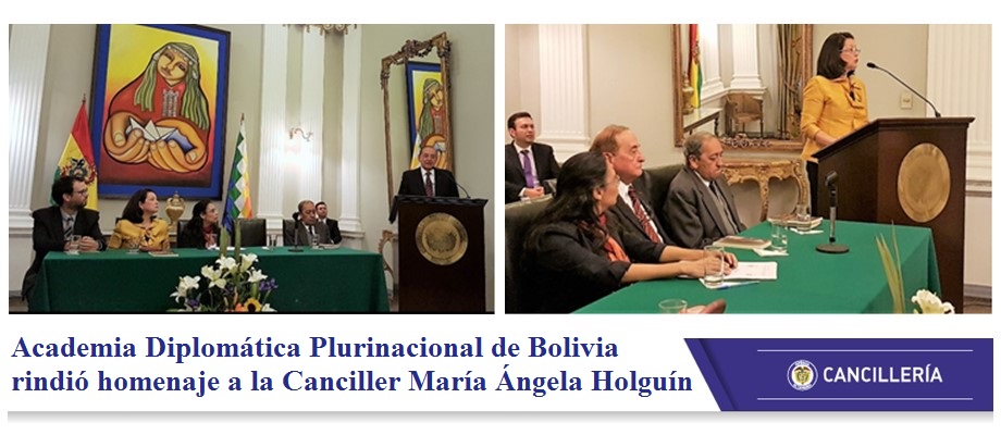 Academia Diplomática Plurinacional de Bolivia rindió homenaje a la Canciller de Colombia