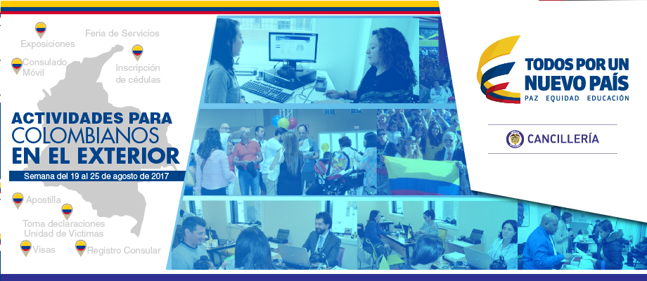 Actividades para colombianos en el exterior del 19 al 25 de agosto de 2017