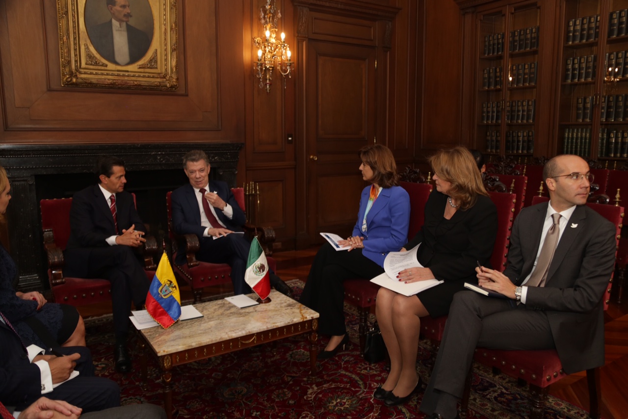El Presidente Juan Manuel Santos sostuvo una reunión privada con su homólogo de México, Enrique Peña Nieto, quien realiza una Visita de Estado a Colombia.