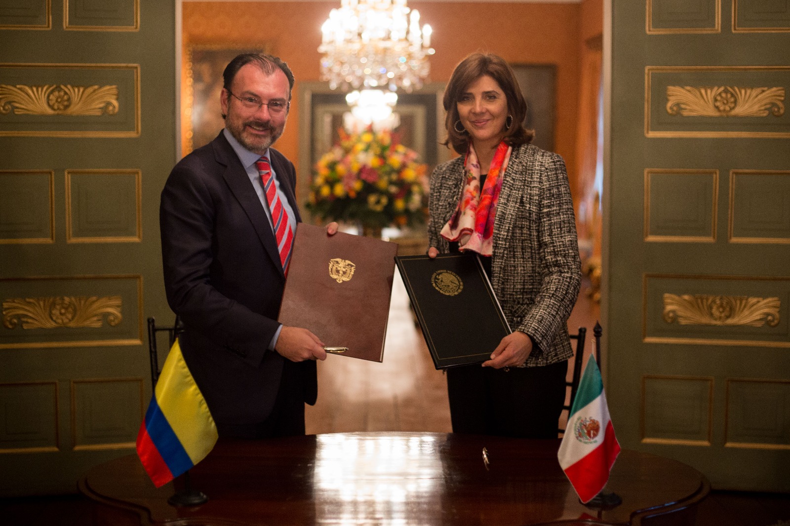 Ministros de Relaciones Exteriores María Ángela Holguín y Luis Videgaray Caso destacaron el trabajo conjunto en materia de seguridad