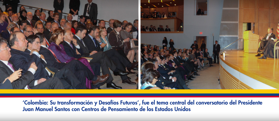 ‘Colombia: Su transformación y Desafíos Futuros’, fue el tema central del conversatorio del Presidente Juan Manuel Santos con Centros de Pensamiento de los Estados Unidos