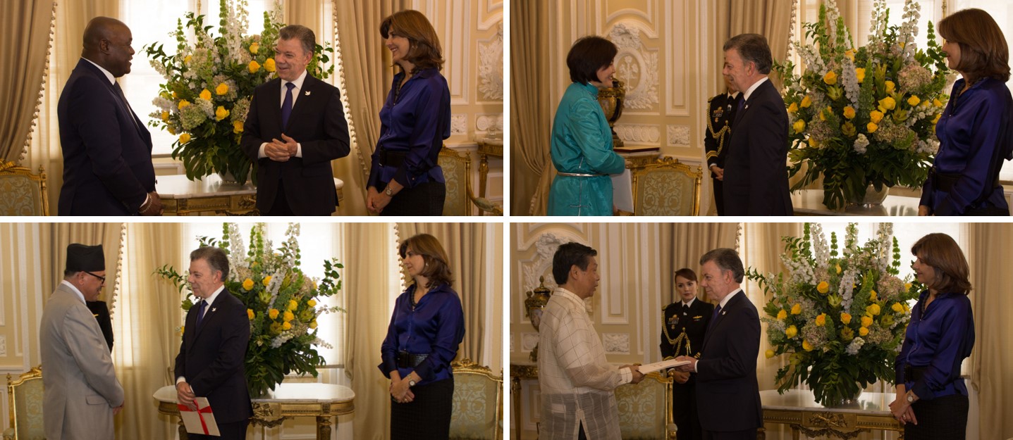 Presidente Juan Manuel Santos y Canciller Holguín recibieron las cartas credenciales de 26 embajadores concurrentes