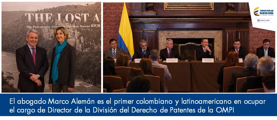 El abogado Marco Alemán es el primer colombiano y latinoamericano en ocupar el cargo de Director de la División del Derecho de Patentes 