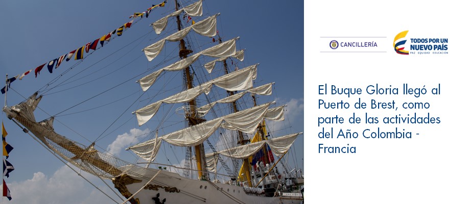 El Buque Gloria llegó al Puerto de Brest, como parte de las actividades del Año Colombia - Francia 