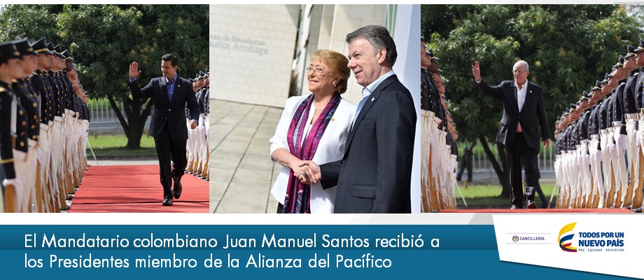 El Mandatario colombiano Juan Manuel Santos recibió a los Presidentes de la Alianza del Pacífico 