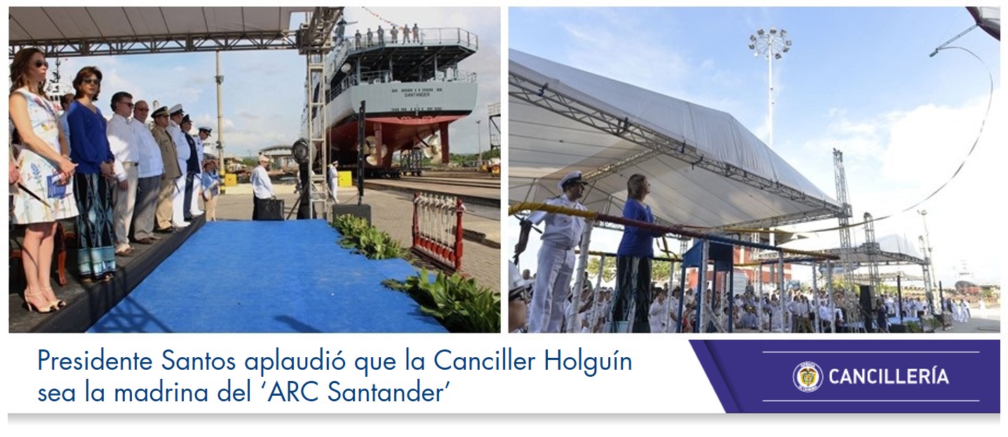 Presidente Santos aplaudió que Canciller Holguín sea la madrina del ‘ARC Santander’