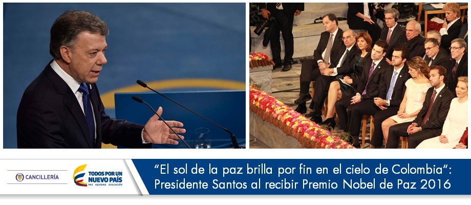 “El sol de la paz brilla por fin en el cielo de Colombia“: Presidente Santos 
