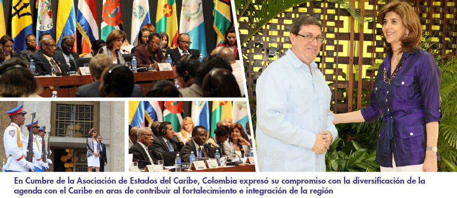 En Cumbre de la Asociación de Estados del Caribe, Colombia expresó su compromiso con la diversificación de la agenda con el Caribe en aras de contribuir al fortalecimiento e integración de la región 