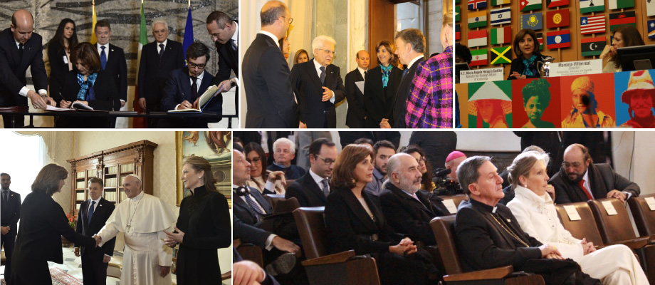 Resumen de visita del Presidente Santos y la Canciller Holguín a Italia