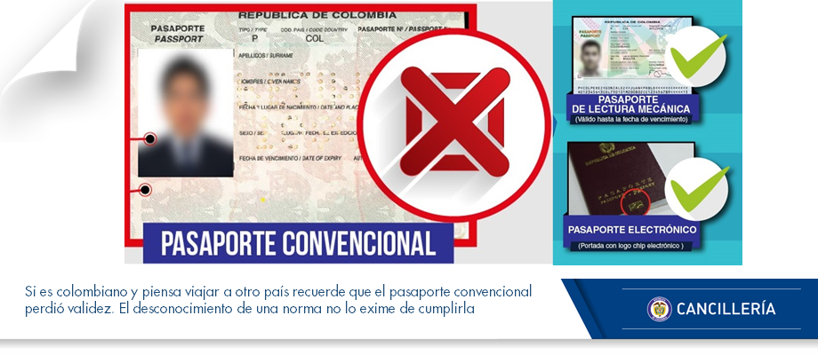 Si es colombiano y piensa viajar a otro país recuerde que pasaporte convencional perdió validez. El desconocimiento de una norma no lo exime de cumplirla