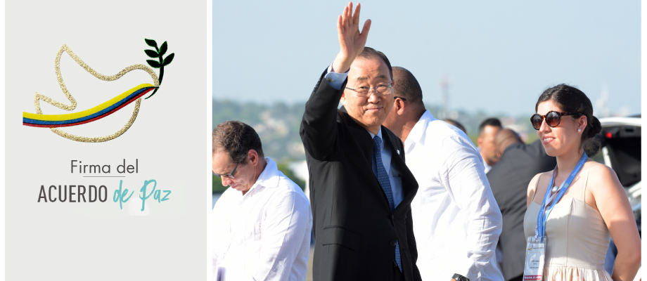 Secretario General de la ONU llegó a Cartagena para acompañar la firma  del Acuerdo de Paz