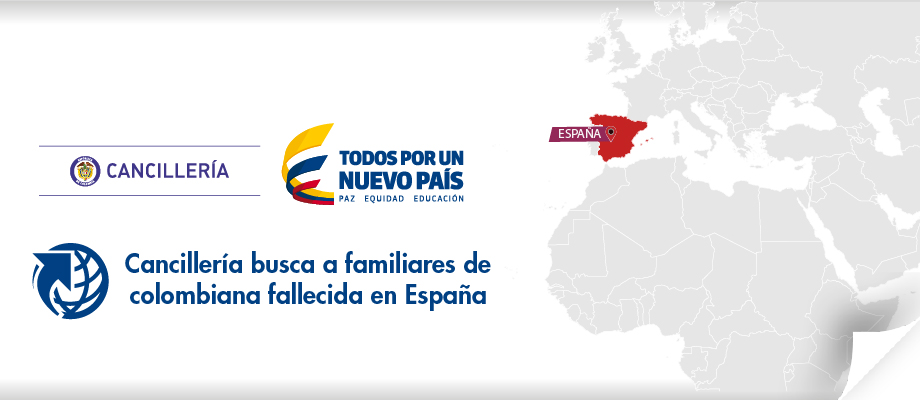 Cancillería busca a familiares de colombiana fallecida en España