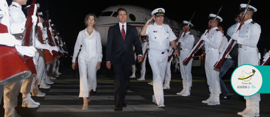 Presidente de México, Enrique Peña Nieto, llegó a Cartagena para acompañar la firma del Acuerdo de Paz