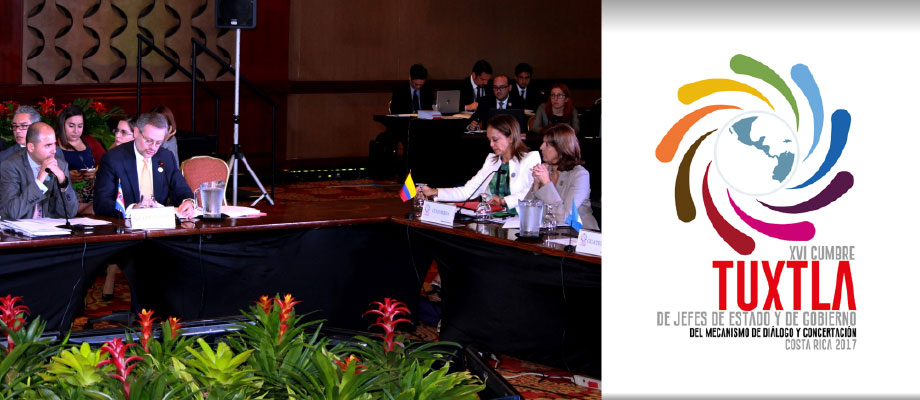 Canciller Holguín participa en la XVI Cumbre del Mecanismo de Tuxtla que se realiza en Costa Rica