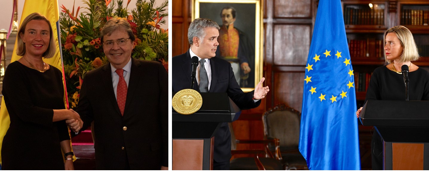 Canciller Holmes Trujillo acompañó al Presidente Iván Duque en la reunión con la Alta Representante de la UE para Asuntos Exteriores y Política de Seguridad, Federica Mogherini