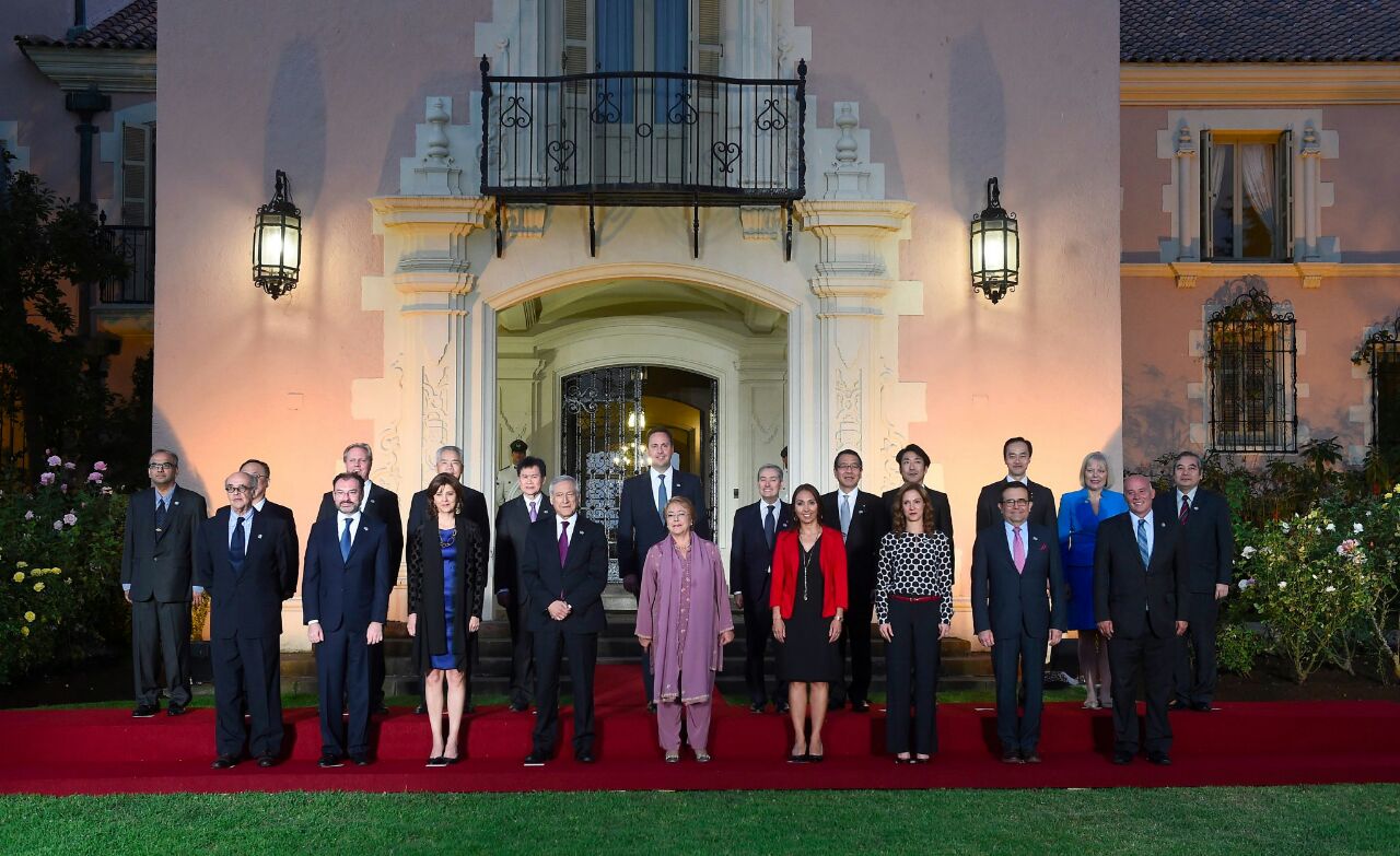 Foto oficial de la Reunión Ministerial Extraordinaria de la Alianza del Pacífico realizada en Viña del Mar, Chile