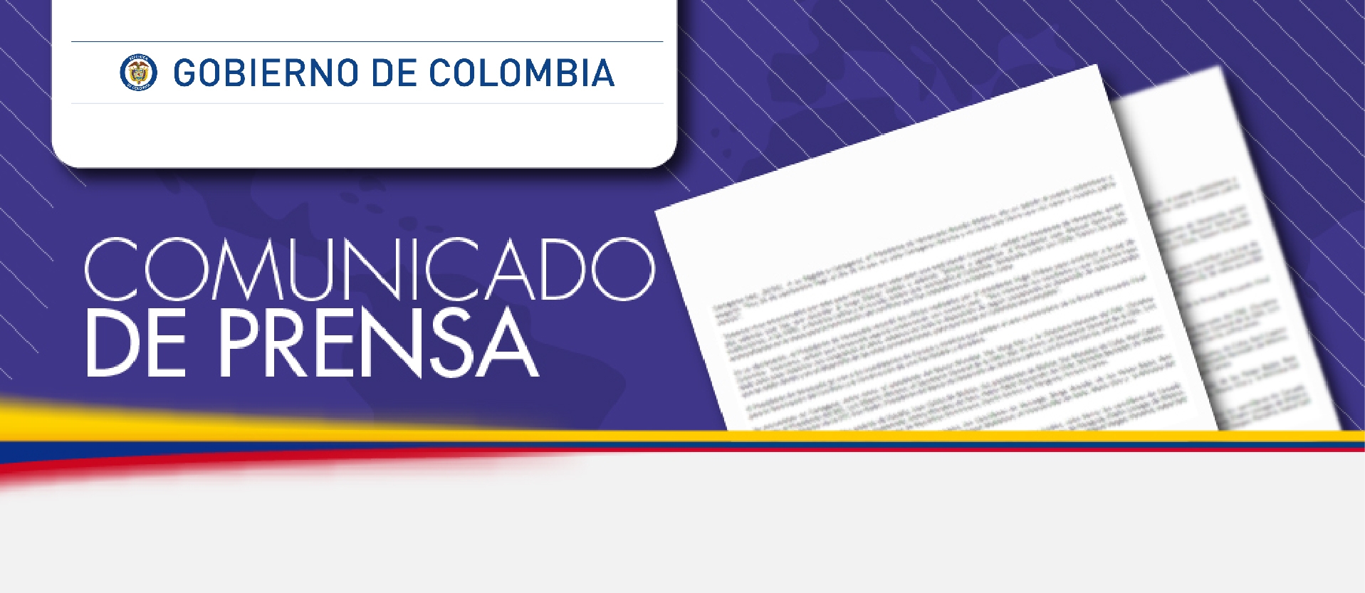 Comunicado de prensa del Gobierno colombiano