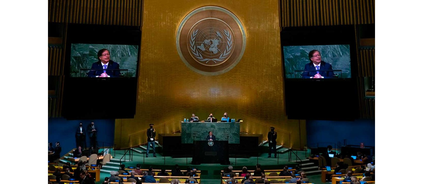 Con el nuevo enfoque de la política de drogas y acción frente a crisis climática en marcha, el Presidente Petro participa desde este lunes en la 78ª Asamblea de la ONU