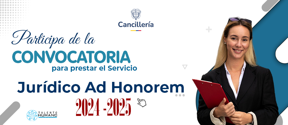 Cancillería publica la convocatoria para prestar el Servicio Jurídico Ad Honorem 2024-2025