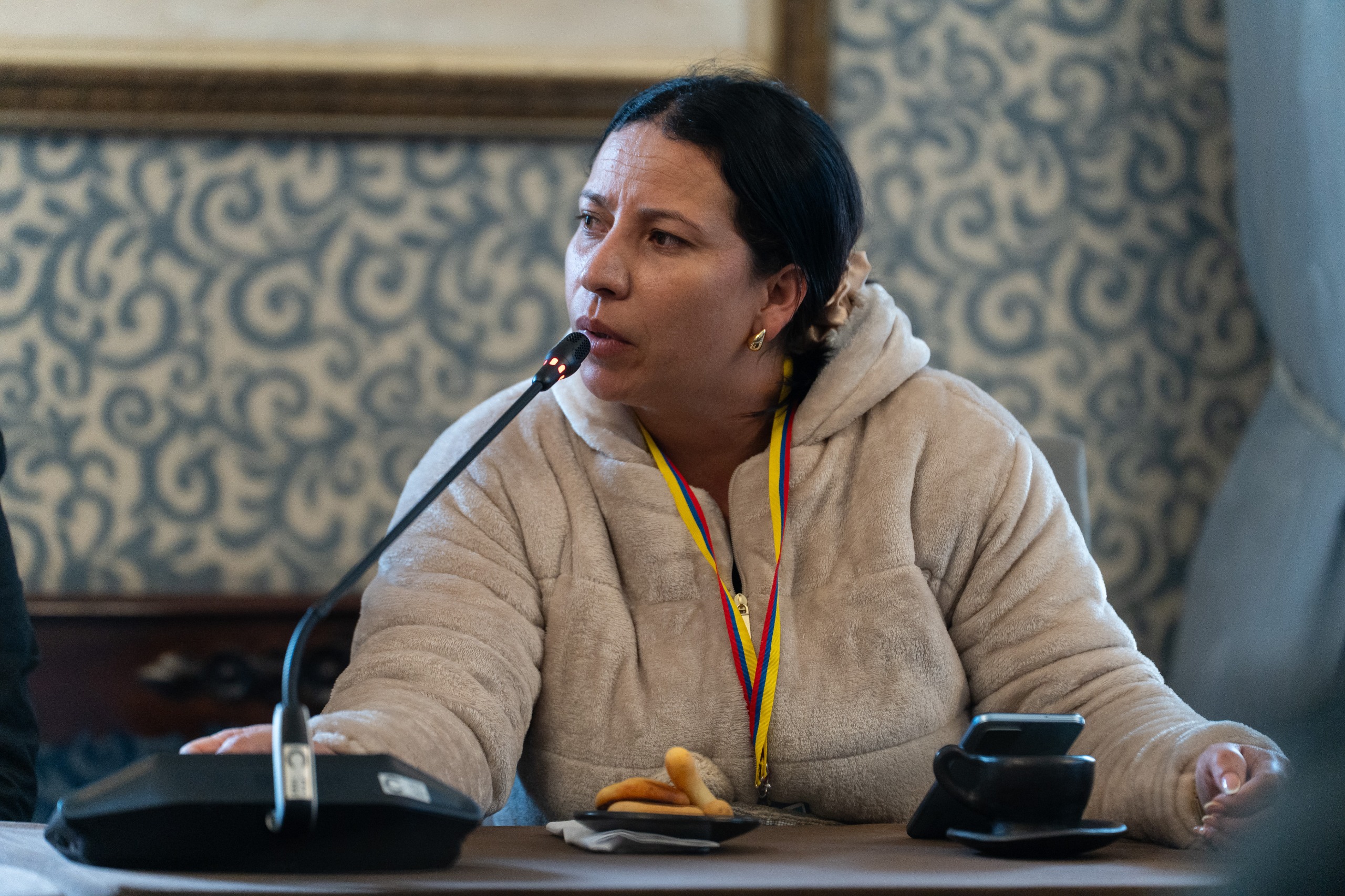 Canciller Laura Sarabia en el encuentro con familiares de colombianos sometidos a presuntas detenciones arbitrarias en Venezuela