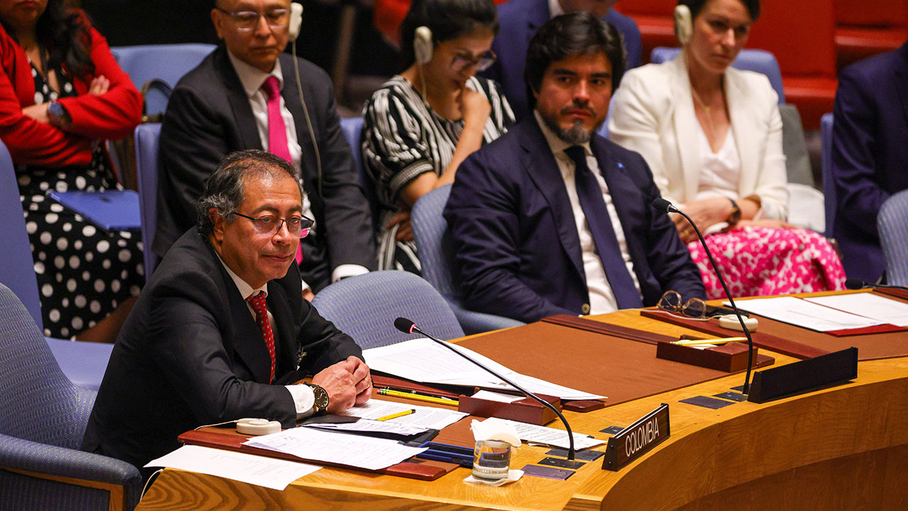Presidente Petro durante su intervención ante la ONU