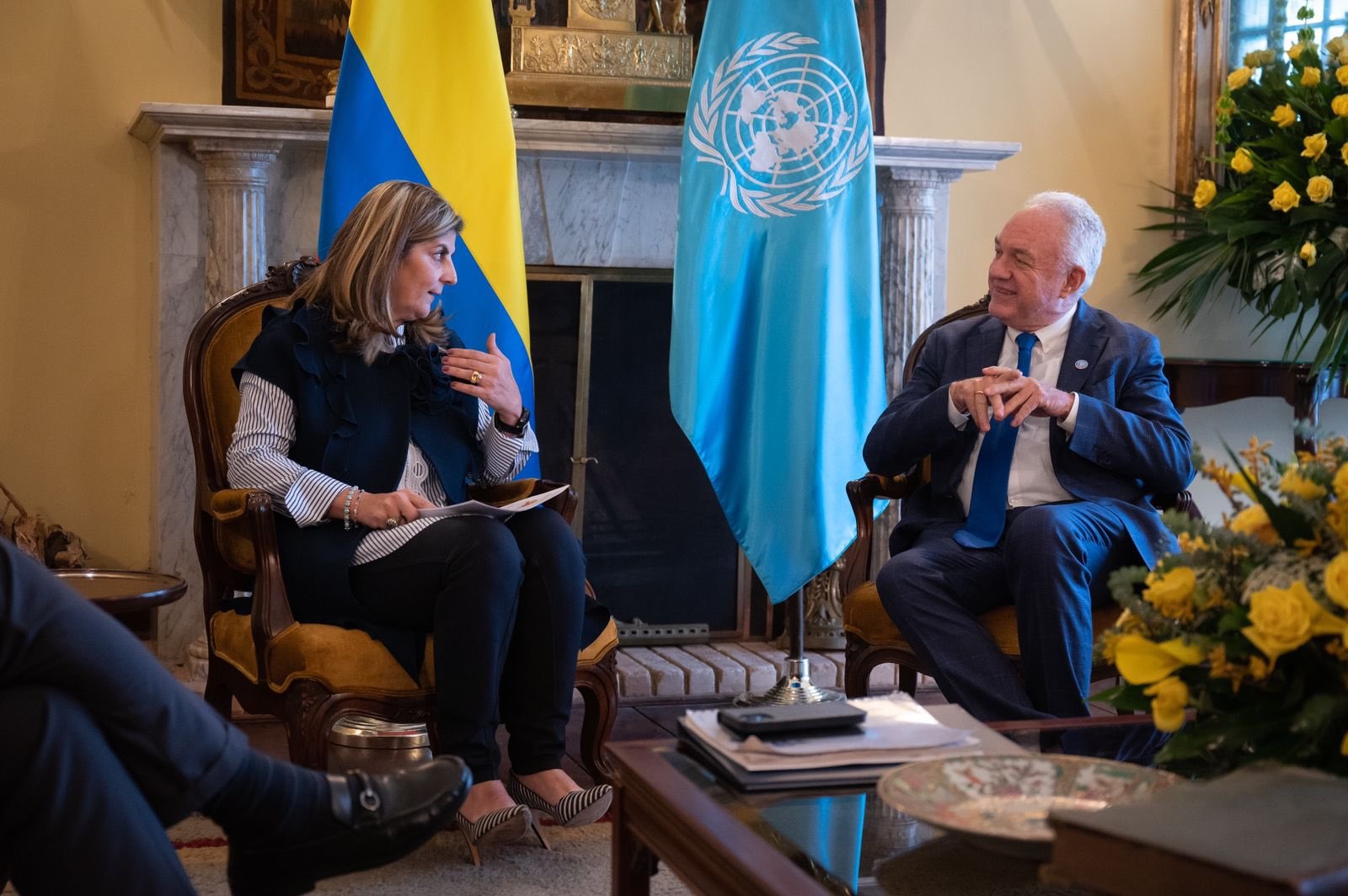 Diálogo entre Viceministra de Asuntos Multilaterales (D) y Subdirector General y Representante Regional de FAO sobre la importancia de trabajar por la agricultura sostenible y un futuro alimentario