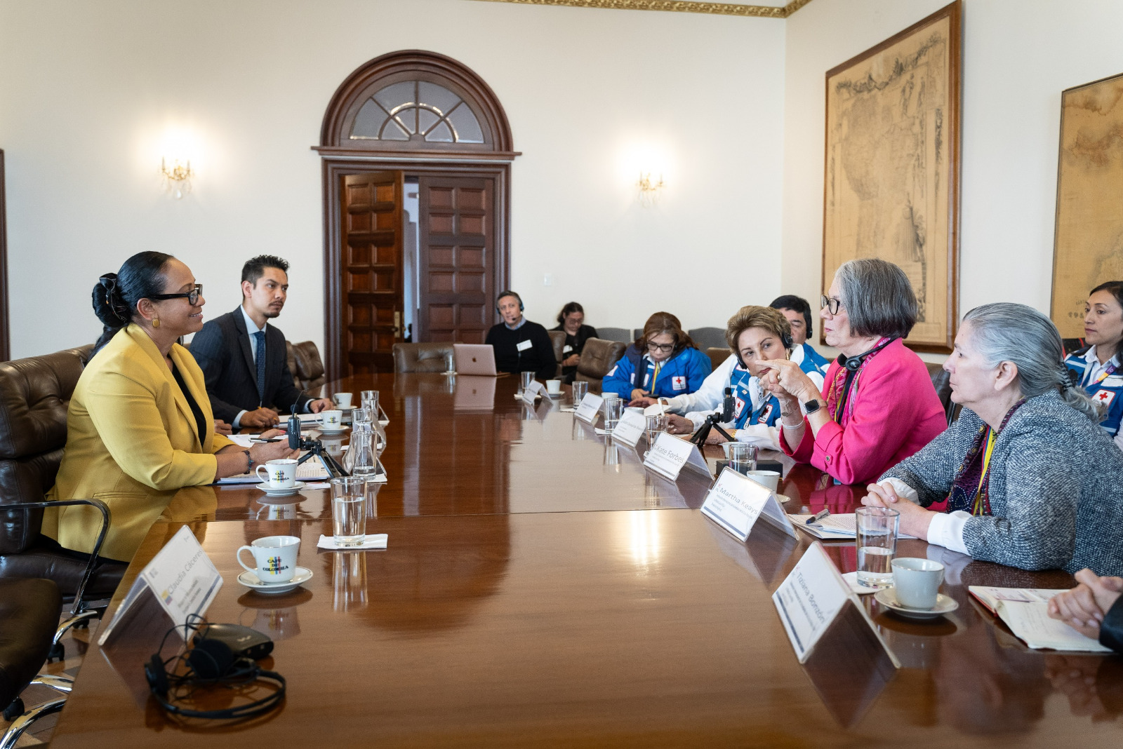 Viceministra de Asuntos Multilaterales, Elizabeth Taylor Jay, recibió a la Presidenta de la Federación Internacional de Sociedades de la Cruz Roja y de la Media Luna Roja (IFRC), Kate Forbes