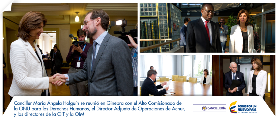 Canciller María Ángela Holguín se reunió en Ginebra 