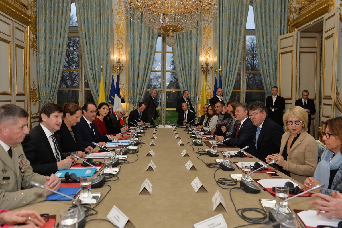 Presidentes de Colombia y Francia 