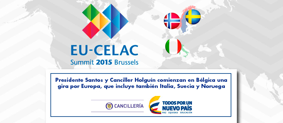 IMG - Presidente Santos y Canciller Holguín comienzan en Bélgica una gira por Europa