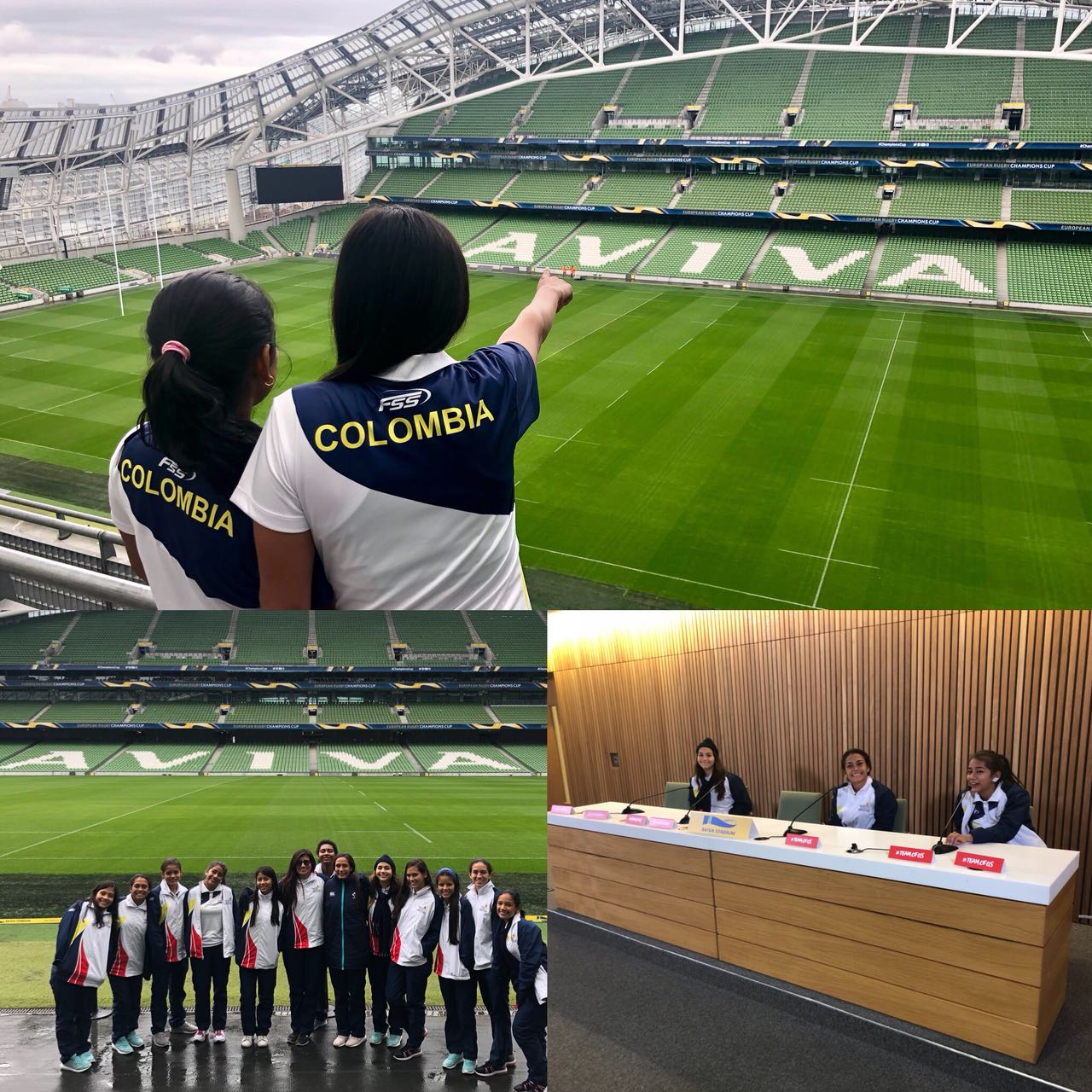 Visita al estadio Aviva en Dublín. Foto: Ministerio de Relaciones Exteriores de Colombia.