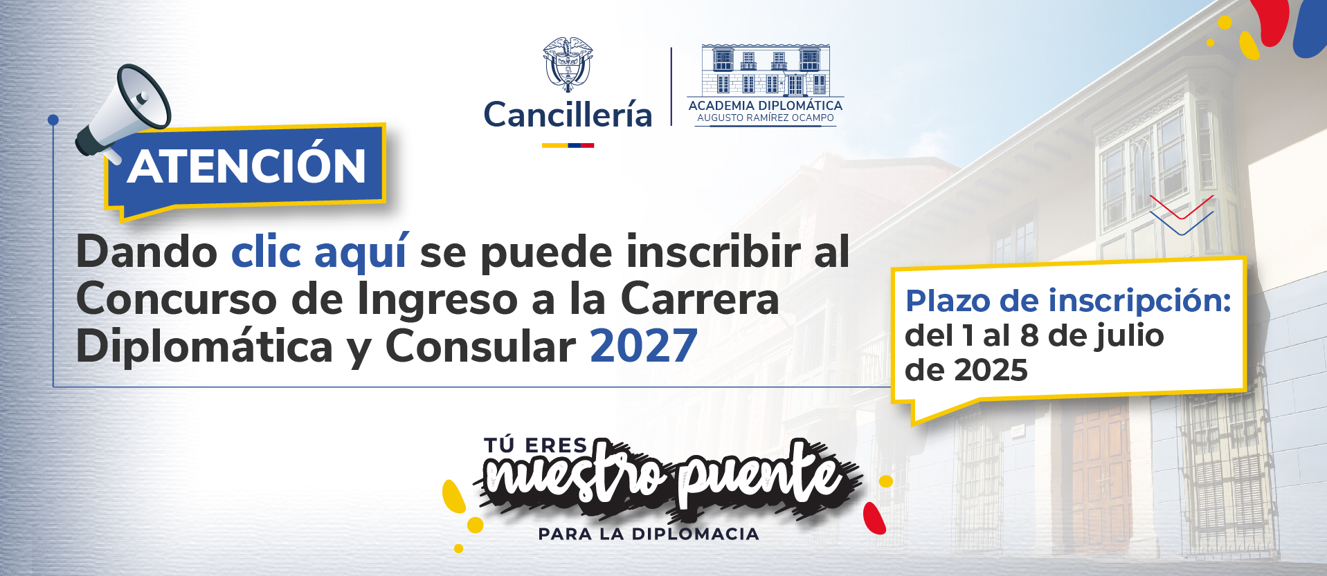 Inician las inscripciones del Concurso de Ingreso a la Carrera Diplomática y Consular 2027
