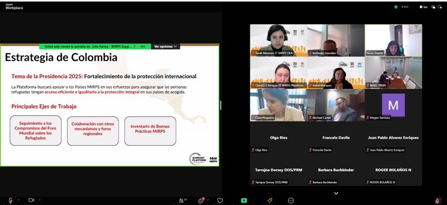 Colombia, como Presidencia Pro Témpore, celebró la primera reunión de Puntos Focales de la Plataforma de Apoyo del MIRPS 