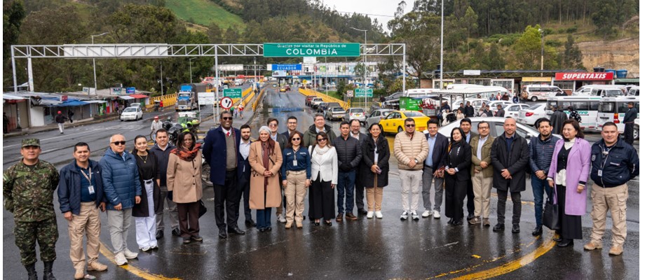 El Grupo de Alto Nivel para la Integración y Desarrollo Fronterizo-GANIDF de la Comunidad Andina adelantó visita al Puente Internacional Rumichaca y los Centros de Atención en Frontera de Colombia y Ecuador