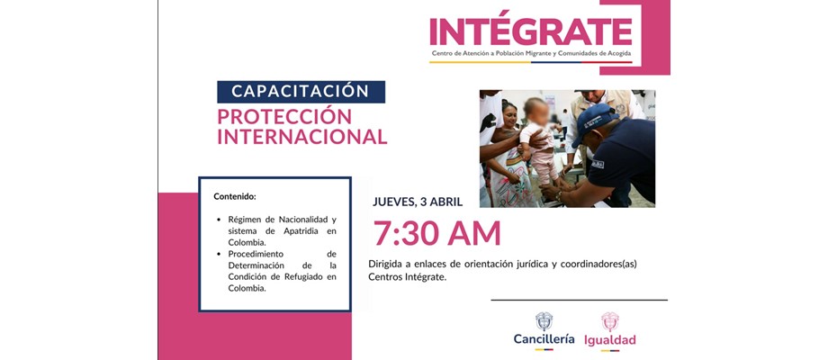 Ministerio de Relaciones Exteriores avanza en su compromiso de capacitar a las entidades territoriales en materia de apatridia y refugio