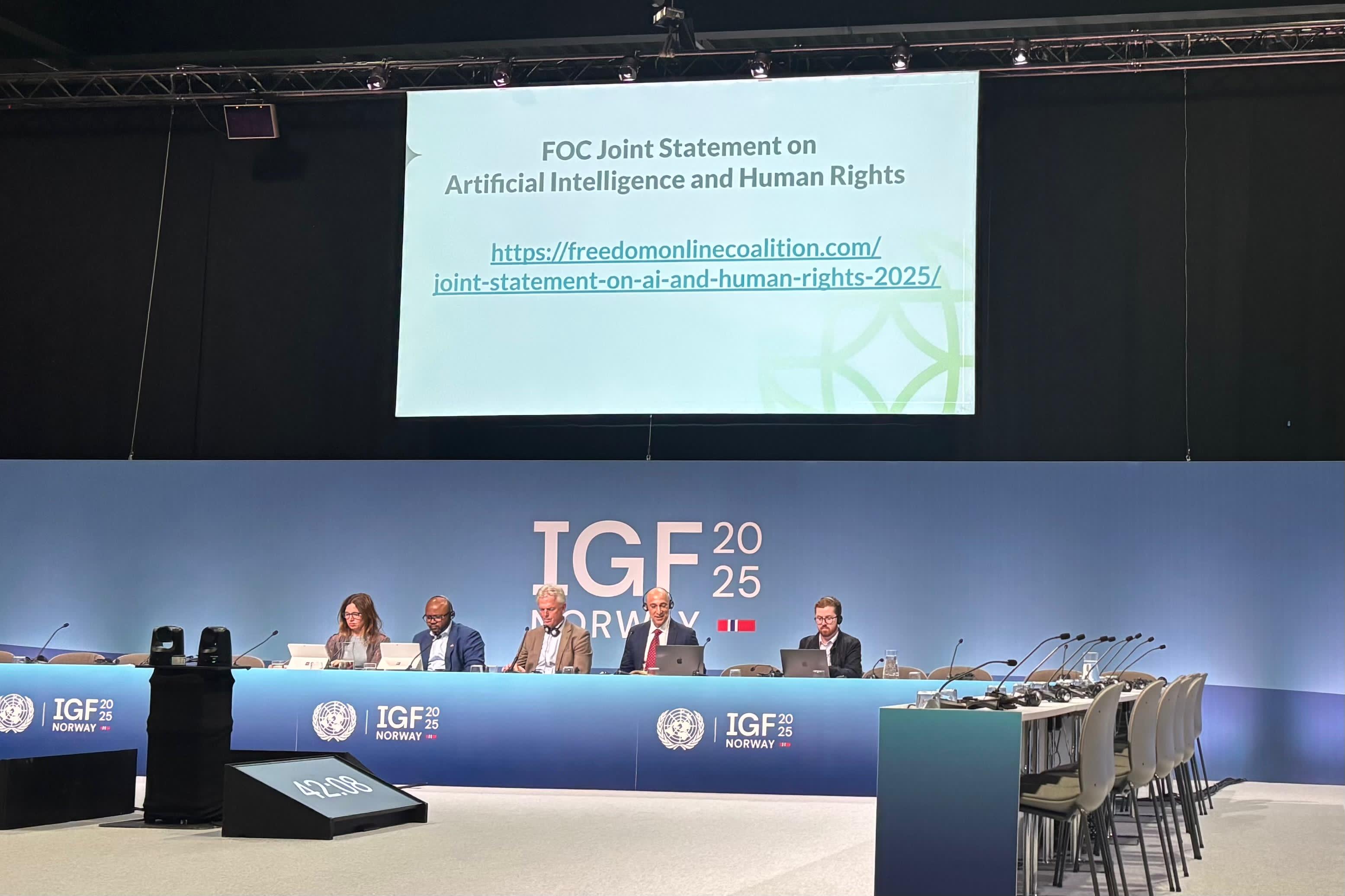Colombia se suma a la Declaración Conjunta de 2025 sobre Inteligencia Artificial y Derechos Humanos, en el marco del Foro de Gobernanza de Internet 