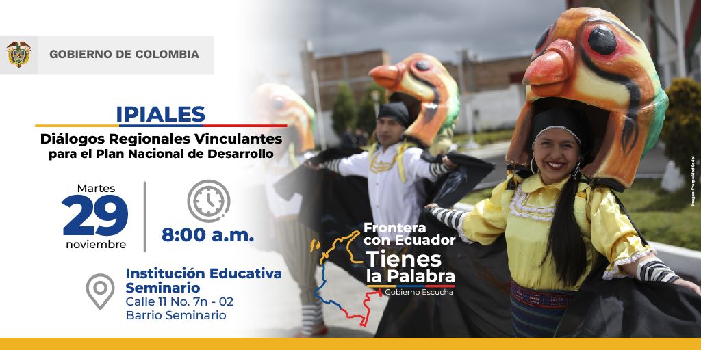 El Ministro de Relaciones Exteriores, Álvaro Leyva Durán, invita a los nariñenses y habitantes de la zona de frontera con Ecuador a participar del Diálogo Regional Vinculante en Ipiales