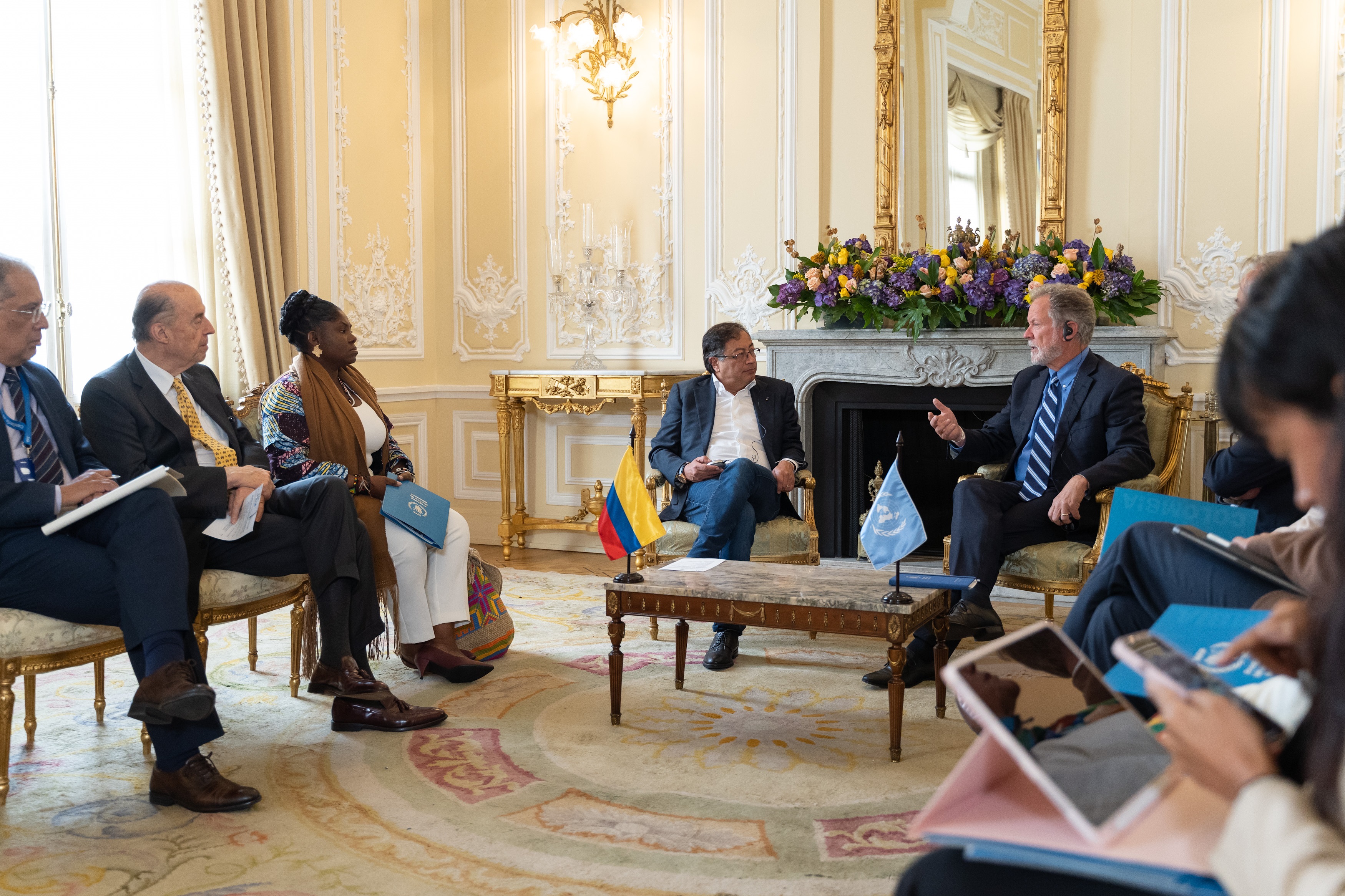 Presidente de Colombia Gustavo Petro Urrego, la Vicepresidenta Francia Márquez y el Canciller Álvaro Leyva Durán dialogaron con Director Ejecutivo del Programa Mundial de Alimentos, David Beasley