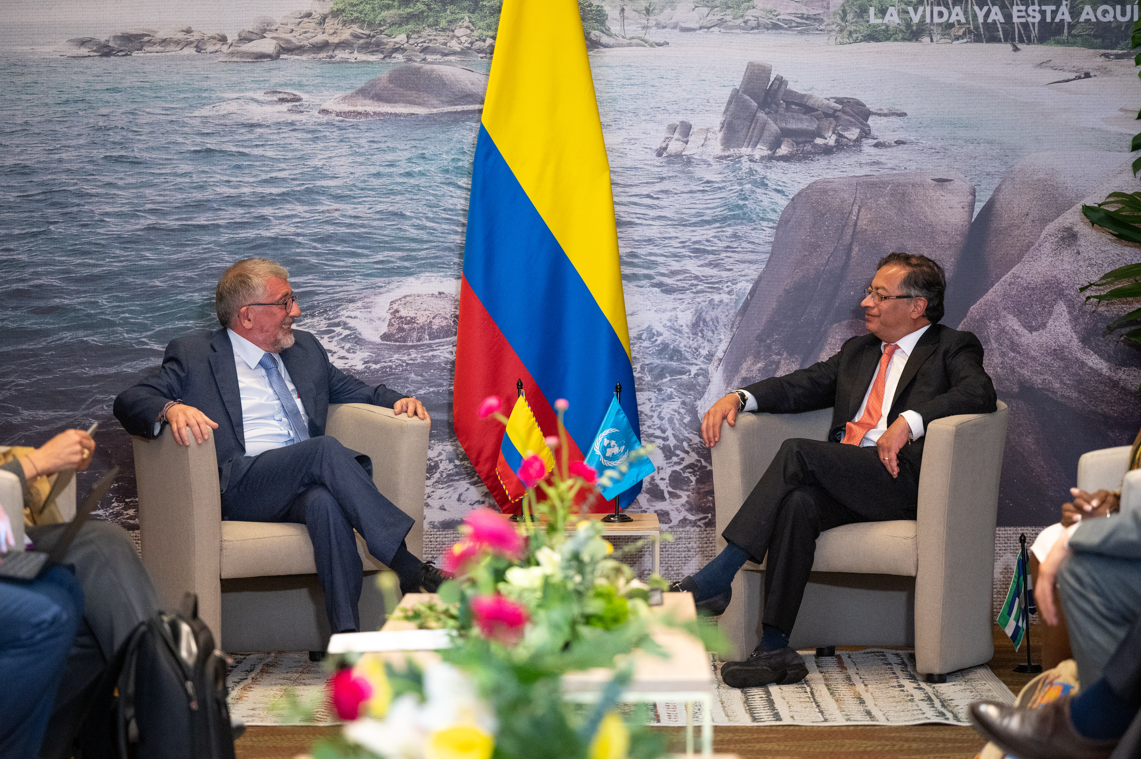 Canciller Álvaro Leyva acompañó reunión del Presidente Gustavo Petro y Vicepresidenta Francia Márquez con el Secretario Ejecutivo Interino CEPAL, Mario Cimoli