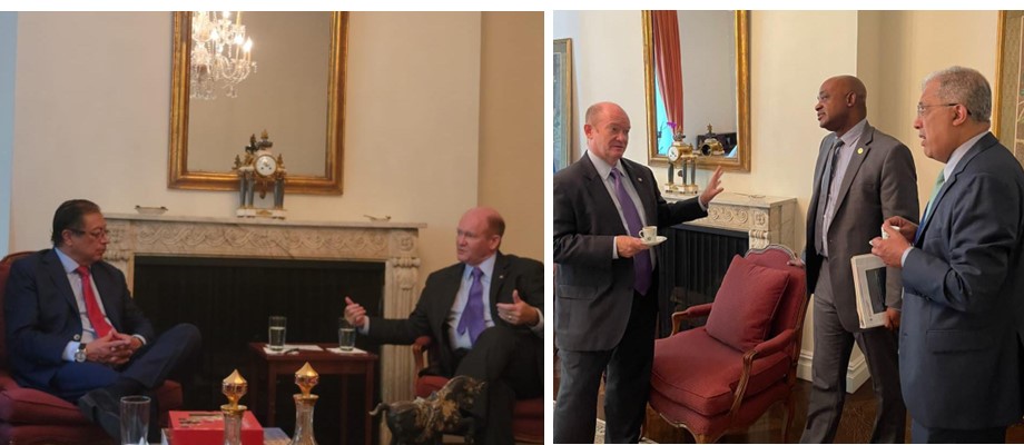 Vicecanciller Francisco Coy participo en reunion del presidente Gustavo Petro con el senador Christopher Andrew Coons