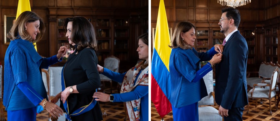 Vicepresidenta-Canciller condecoró a la exministra Claudia Blum, y al cónsul honorario de Colombia en Haití, Julio Santa