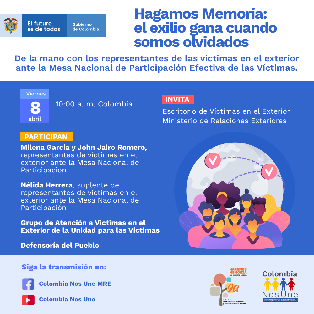 Encuentro virtual con las víctimas del conflicto armado en el exterior