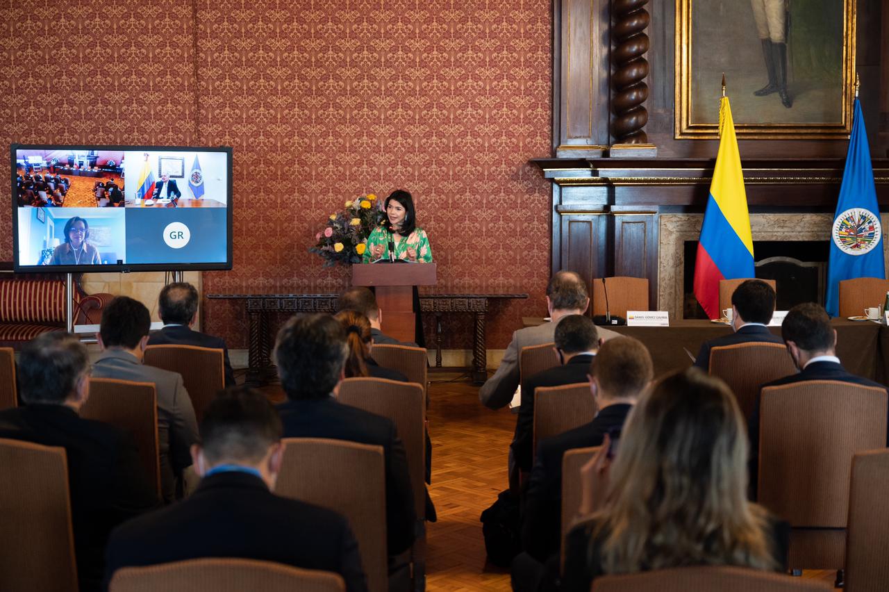 Durante el Conversatorio sobre la Carta Empresarial Interamericana, la Viceministra María Carmelina Londoño Lázaro destacó el papel protagónico de las empresas en el desarrollo sostenible e inclusivo