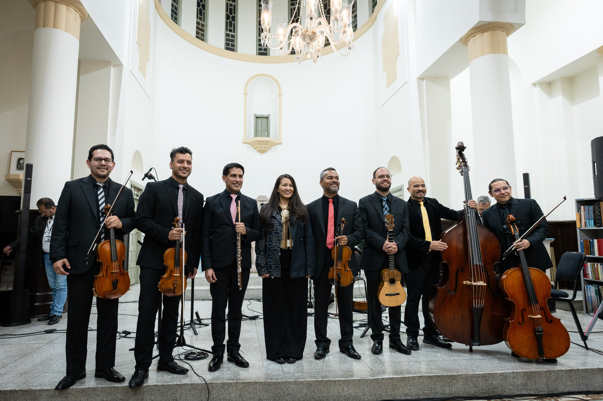 Concierto del septeto de música colombiana un evento que celebró el 20 de julio y los 70 años de la Biblioteca Marco Fidel Suárez