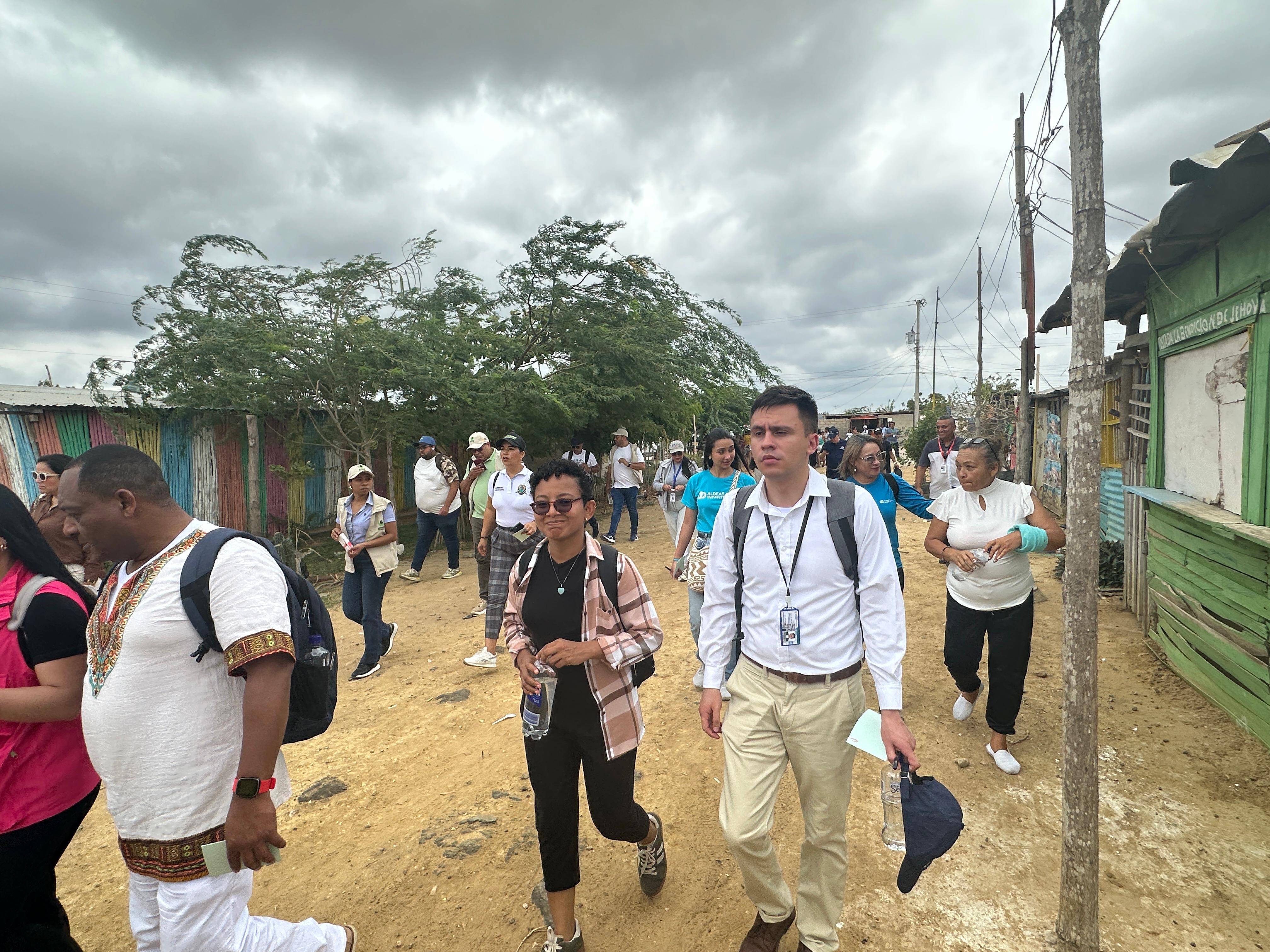Cancillería acompañó visita interinstitucional al asentamiento La Pista, en Maicao