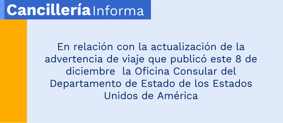 Actualización de la advertencia de viaje de Estados Unidos