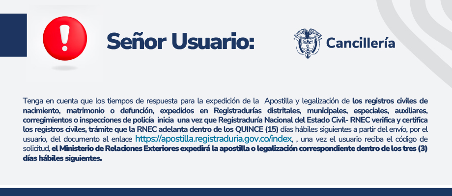 Banner sobre tiempos de la registraduría